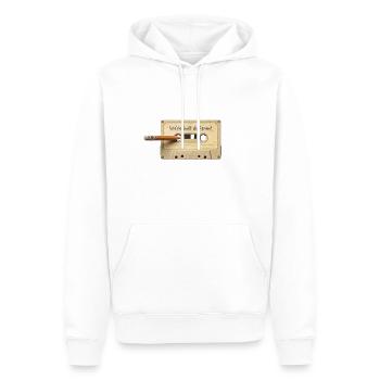 Wir sind anders Kassette Retro - Männer Premium Bio Hoodie - Weiß - Vorne - Nico (187cm)