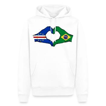 Kap Verde Brasilien Flagge Hände Herzform used - Männer Premium Bio Hoodie - Weiß - Vorne - Nico (187cm)