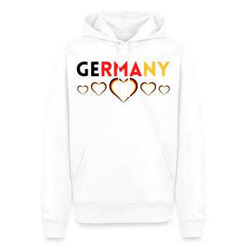 Germany German Football Soccer Ball Travel Retro - Sweat à capuche Premium bio Homme - blanc - Devant - Nico (187cm)