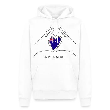 Le cœur de l’Australie sous drapeau australien Australie - Sweat à capuche Premium bio Homme - blanc - Devant - Nico (187cm)