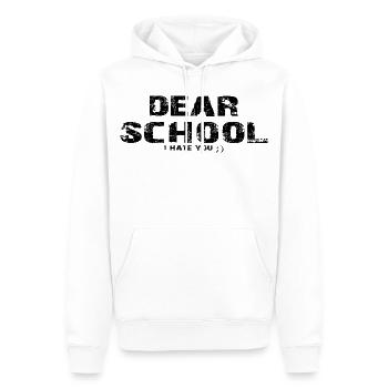 Liebe Schule, ich hasse dich, lustiges Schüler-Humorgeschenk - Männer Premium Bio Hoodie - Weiß - Vorne - Nico (187cm)