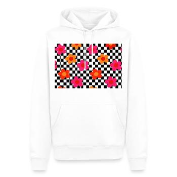 Checker Bloom Pop Muster - Männer Premium Bio Hoodie - Weiß - Vorne - Nico (187cm)