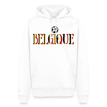 Belgique Football - Sweat à capuche Premium bio Homme - blanc - Devant - Nico (187cm)