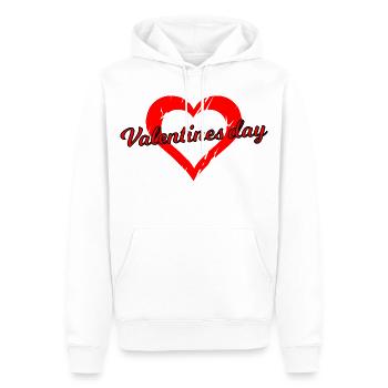 Valentinstag Herzschrift Design - Männer Premium Bio Hoodie - Weiß - Vorne - Nico (187cm)
