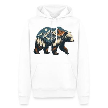 Wildbär in den Bergen - Männer Premium Bio Hoodie - Weiß - Vorne - Nico (187cm)