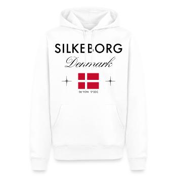 Silkeborg Danemark coordonnées souvenir de voyage - Sweat à capuche Premium bio Homme - blanc - Devant - Nico (187cm)