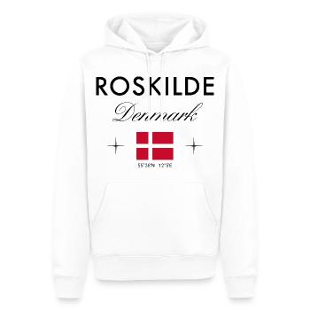 Roskilde Danemark Coordonnées Souvenir de voyage - Sweat à capuche Premium bio Homme - blanc - Devant - Nico (187cm)