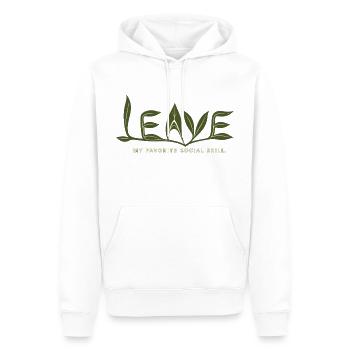LEAVE – Ma compétence sociale préférée - Sweat à capuche Premium bio Homme - blanc - Devant - Nico (187cm)