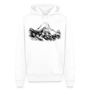 Lugau Silhouette | Matterhorn of Styria | - Men’s Premium Organic Hoodie - white - Front - Nico (187cm)