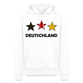 Drei farbige Sterne Deutschland - Männer Premium Bio Hoodie - Weiß - Vorne - Nico (187cm)