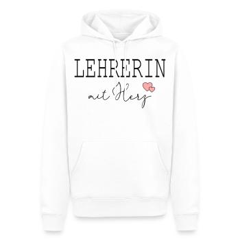 Lehrerin mit Herz - Männer Premium Bio Hoodie - Weiß - Vorne - Nico (187cm)
