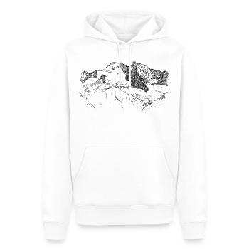 Olperer Zillertaler Tyrol Conception des Alpes - Sweat à capuche Premium bio Homme - blanc - Devant - Nico (187cm)