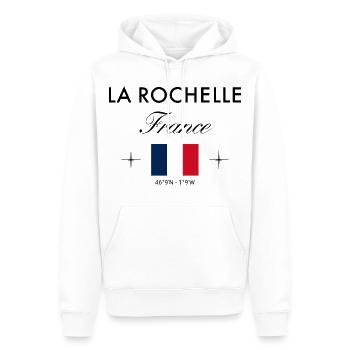 La Rochelle Frankreich Koordinaten Reise Souvenir - Männer Premium Bio Hoodie - Weiß - Vorne - Nico (187cm)