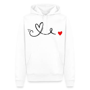 Herz Schnoerkel Linie - Männer Premium Bio Hoodie - Weiß - Vorne - Nico (187cm)