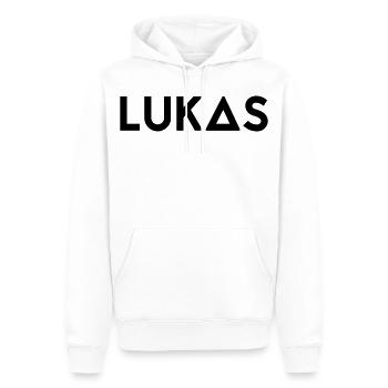 Vorname Lukas - Männer Premium Bio Hoodie - Weiß - Vorne - Nico (187cm)