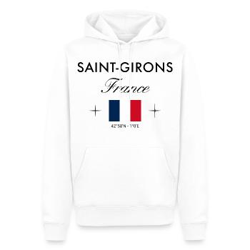 Saint Girons Frankreich Koordinaten Reise Souvenir - Männer Premium Bio Hoodie - Weiß - Vorne - Nico (187cm)