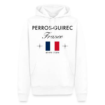 Perros Guirec Frankreich Koordinate Reise Souvenir - Männer Premium Bio Hoodie - Weiß - Vorne - Nico (187cm)