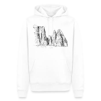 Silhouette du massif Sciliar | Monuments des Dolomites - Sweat à capuche Premium bio Homme - blanc - Devant - Nico (187cm)