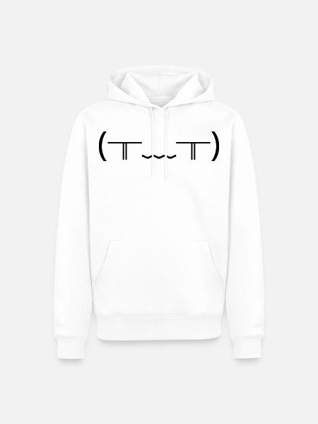 Crying Emote (╥_╥) Violent Tears - Men’s Premium Organic Hoodie - white