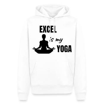 Excel Is My Yoga - Lustiges Büro Geschenk - Männer Premium Bio Hoodie - Weiß - Vorne - Nico (187cm)