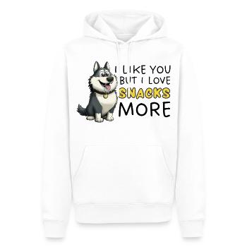 Sibirischer Husky-Snackliebhaber Cartoon - Männer Premium Bio Hoodie - Weiß - Vorne - Nico (187cm)