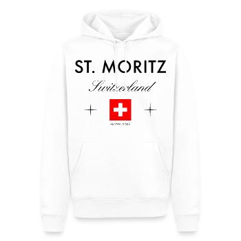 St. Moritz Schweiz Koordinaten Reise Souvenir - Männer Premium Bio Hoodie - Weiß - Vorne - Nico (187cm)