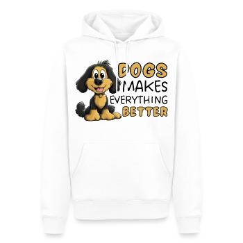 Cocker Spaniel Dogs machen alles besser - Männer Premium Bio Hoodie - Weiß - Vorne - Nico (187cm)
