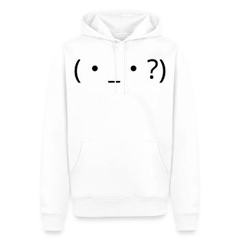 Emote confuse (・_・ ?) Point d’interrogation - Sweat à capuche Premium bio Homme - blanc - Devant - Nico (187cm)