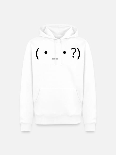 Emote confuse (・_・ ?) Point d’interrogation - Sweat à capuche Premium bio Homme - blanc