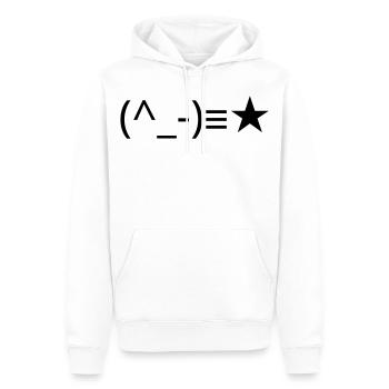 Zwinkerndes Emote (^_-)≡★ Augenzwinkern - Männer Premium Bio Hoodie - Weiß - Vorne - Nico (187cm)