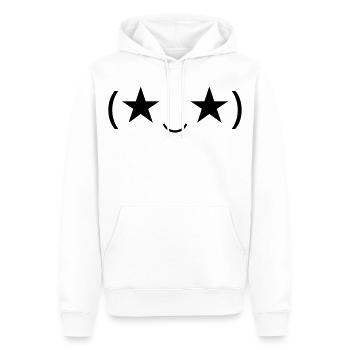 Sternenaugen Emote (★‿★) begeistert - Männer Premium Bio Hoodie - Weiß - Vorne - Nico (187cm)