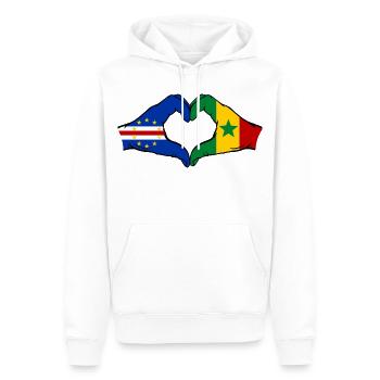 Kap Verde Senegal Flagge Hände Herzform - Männer Premium Bio Hoodie - Weiß - Vorne - Nico (187cm)