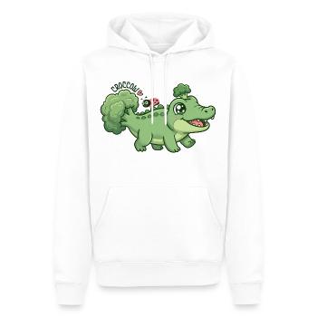 Crocoli brocoli mignon, crocoli - Sweat à capuche Premium bio Homme - blanc - Devant - Nico (187cm)
