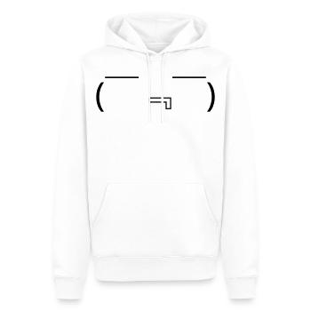Émotique ( ̄『 ̄) affamée Kaomoji bave - Sweat à capuche Premium bio Homme - blanc - Devant - Nico (187cm)
