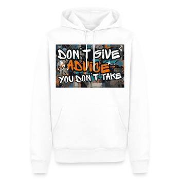 Don’t Give Advice You Don’t Take Statement - Männer Premium Bio Hoodie - Weiß - Vorne - Nico (187cm)