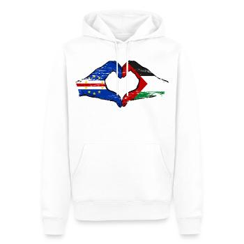 Kap Verde Palaestina Flagge Hände Herzform used - Männer Premium Bio Hoodie - Weiß - Vorne - Nico (187cm)