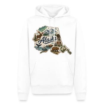 Alaska State Vintage Reise-Souveniraufkleber - Männer Premium Bio Hoodie - Weiß - Vorne - Nico (187cm)