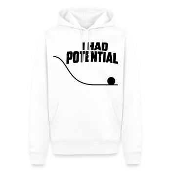 Ich hatte potenzielle Energie-Physique Humou - Männer Premium Bio Hoodie - Weiß - Vorne - Nico (187cm)
