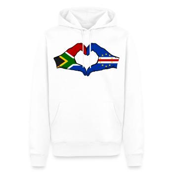 Kap Verde Südafrika Flagge Hände Herzform - Männer Premium Bio Hoodie - Weiß - Vorne - Nico (187cm)