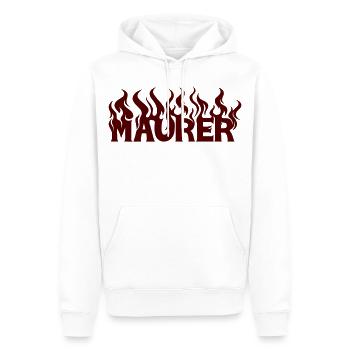 MAURER - Männer Premium Bio Hoodie - Weiß - Vorne - Nico (187cm)