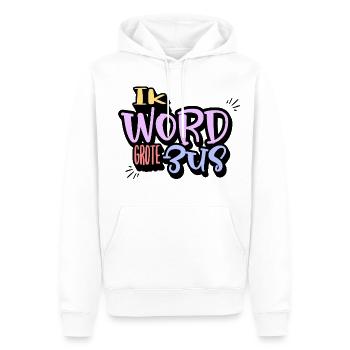 "Ich werde eine große Schwester" Schwangerschaftsankündigung - Männer Premium Bio Hoodie - Weiß - Vorne - Nico (187cm)