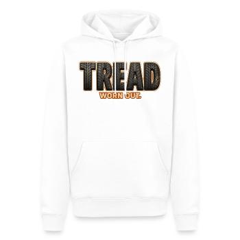 PROFIL – Abgenutzt | Ein lustiges Wortspiel auf dem Profil - Männer Premium Bio Hoodie - Weiß - Vorne - Nico (187cm)