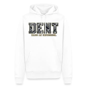 DENT – Make an Impression | Metallic pun - Men’s Premium Organic Hoodie - white - Front - Nico (187cm)