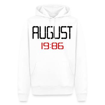 40. Geburtstag, August 1986 - Männer Premium Bio Hoodie - Weiß - Vorne - Nico (187cm)