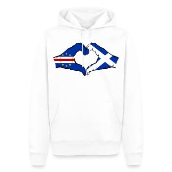 Kap Verde Schottland Flagge Hände Herzform - Männer Premium Bio Hoodie - Weiß - Vorne - Nico (187cm)