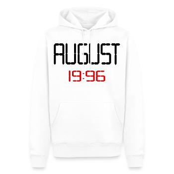 August 1996 - 30. Geburtstag - Männer Premium Bio Hoodie - Weiß - Vorne - Nico (187cm)