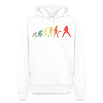 Baseball Evolution Baseballspieler Batter Retro - Männer Premium Bio Hoodie - Weiß - Vorne - Nico (187cm)