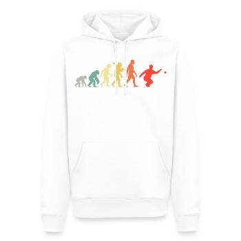Boccia Und Petanque Spieler Evolution Retro Grafik - Männer Premium Bio Hoodie - Weiß - Vorne - Nico (187cm)
