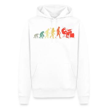 Retro Schlagzeuger Evolution Schlagzeug für Männer - Männer Premium Bio Hoodie - Weiß - Vorne - Nico (187cm)