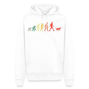 Walking Man with Dog Evolution for Men - Men’s Premium Organic Hoodie - white - Front - Nico (187cm)